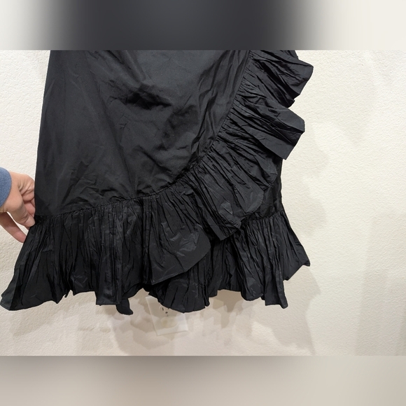 NWT ZARA Woman Ruffle One Shoulder Black Evening Cocktail Dress, Size M - Picture 5 of 8